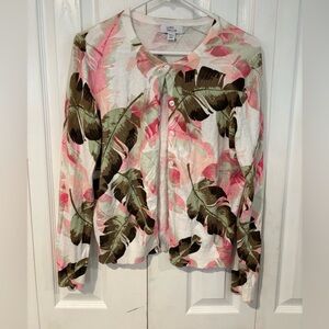 Lord & Taylor Pink and Cream Knit Top